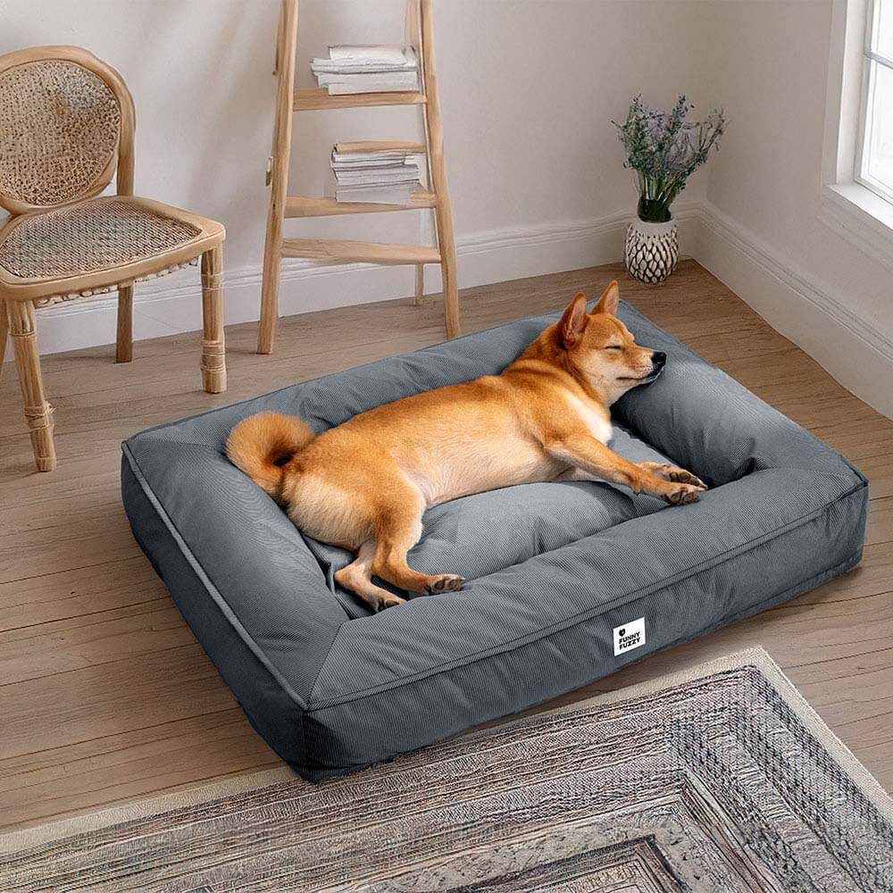 Large Dog Bed with Orthopedic Cushion and Waterproof Scratch Resistant Fabric