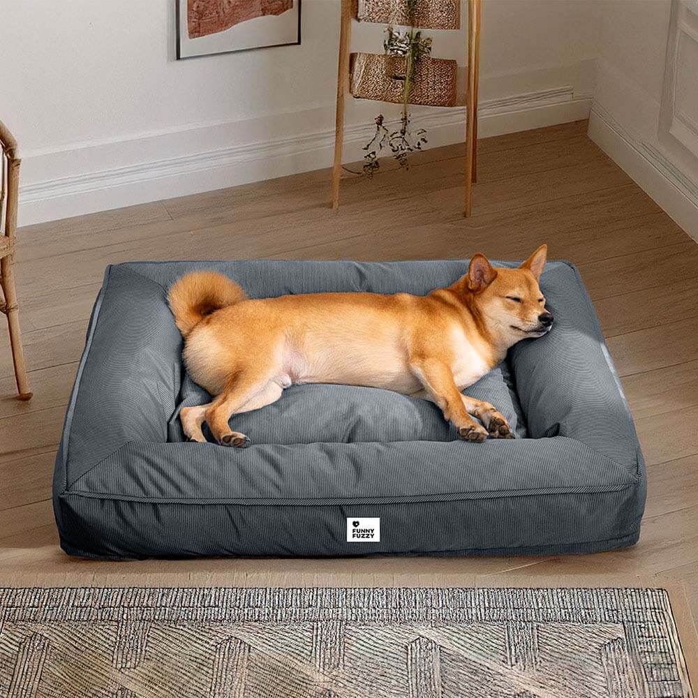 Large Dog Bed with Orthopedic Cushion and Waterproof Scratch Resistant Fabric