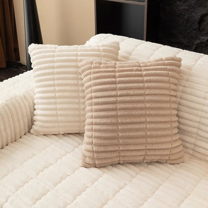 Waterproof One Piece Flannel Sofa Cover with Non Slip Backing and Washable Design