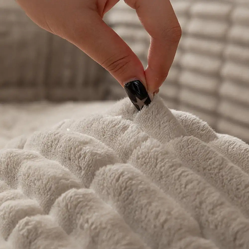 Waterproof One Piece Flannel Sofa Cover with Non Slip Backing and Washable Design