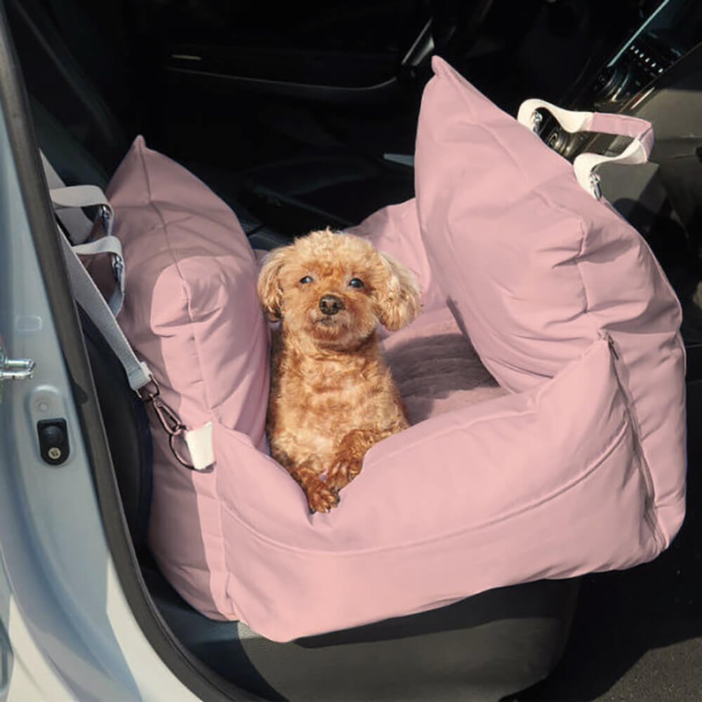 Portable Waterproof Dog Car Booster Seat with LATCH Anchors and Non Slip Base