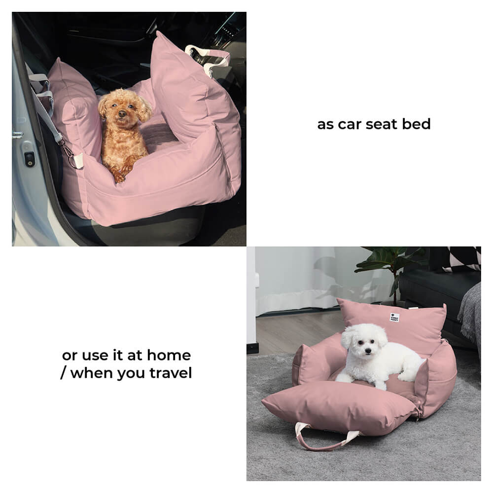 Portable Waterproof Dog Car Booster Seat with LATCH Anchors and Non Slip Base