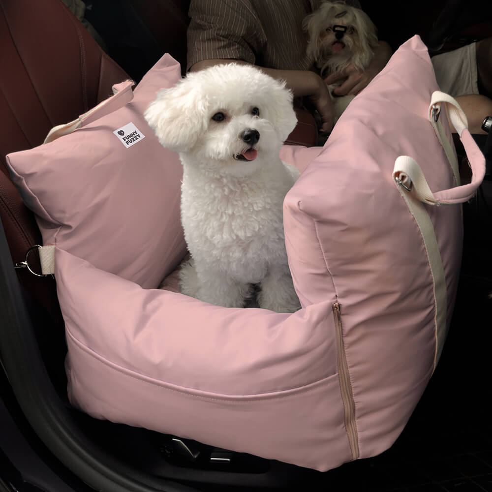 Portable Waterproof Dog Car Booster Seat with LATCH Anchors and Non Slip Base