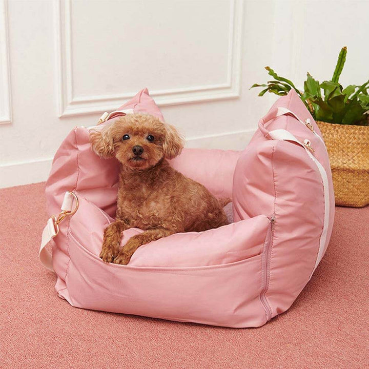 Portable Waterproof Dog Car Booster Seat with LATCH Anchors and Non Slip Base