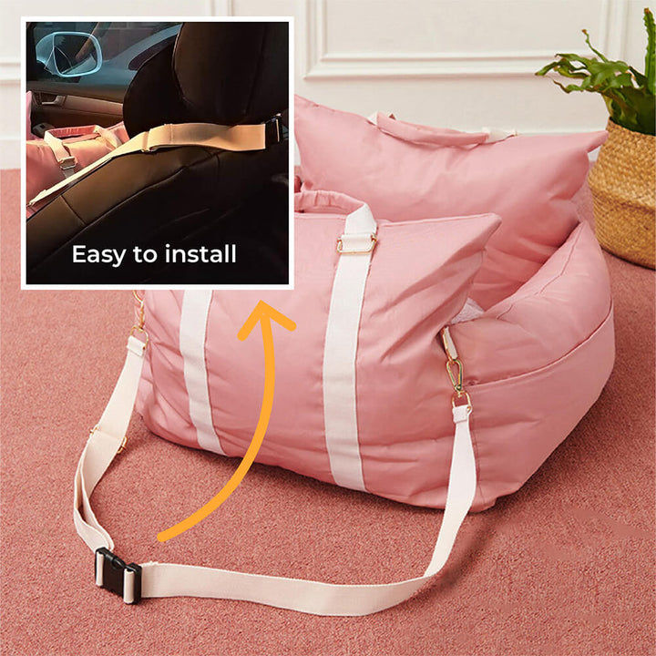Portable Waterproof Dog Car Booster Seat with LATCH Anchors and Non Slip Base