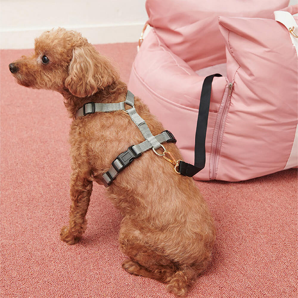 Portable Waterproof Dog Car Booster Seat with LATCH Anchors and Non Slip Base