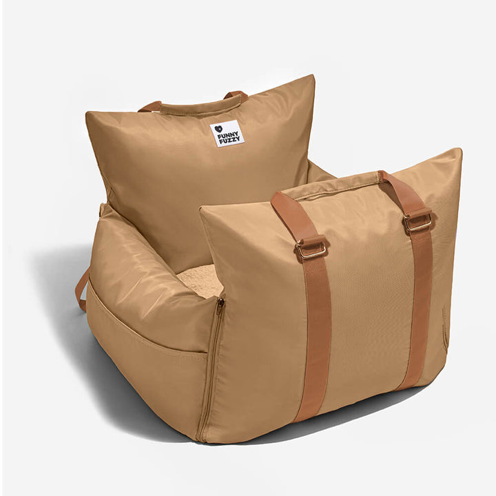 Portable Waterproof Dog Car Booster Seat with LATCH Anchors and Non Slip Base