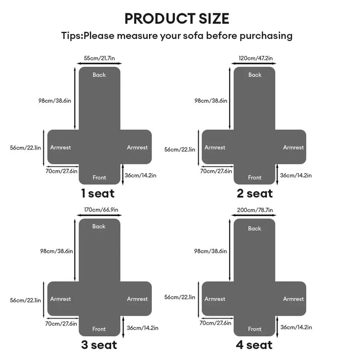 Plush Sofa Cover | One Piece Non Slip Couch Cover, Machine Washable