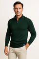 Men's Quarter-Zip Cotton-Blend Jumper with Classic Fit