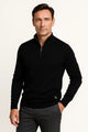 Men's Quarter-Zip Cotton-Blend Jumper with Classic Fit
