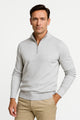 Men's Quarter-Zip Cotton-Blend Jumper with Classic Fit