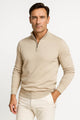 Men's Quarter-Zip Cotton-Blend Jumper with Classic Fit