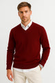 Men's V-Neck Wool-Blend Lightweight Knit