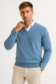 Men's V-Neck Wool-Blend Lightweight Knit