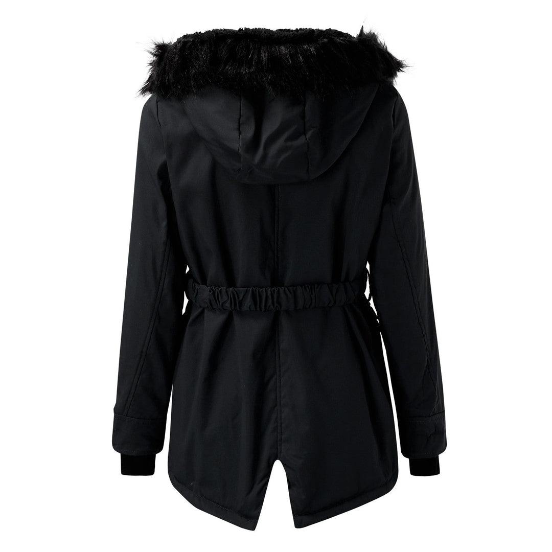 Women's Faux Fur Winter Parka with Drawstring