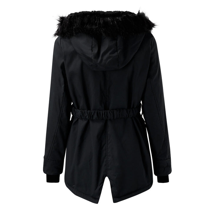 Women's Faux Fur Winter Parka with Drawstring