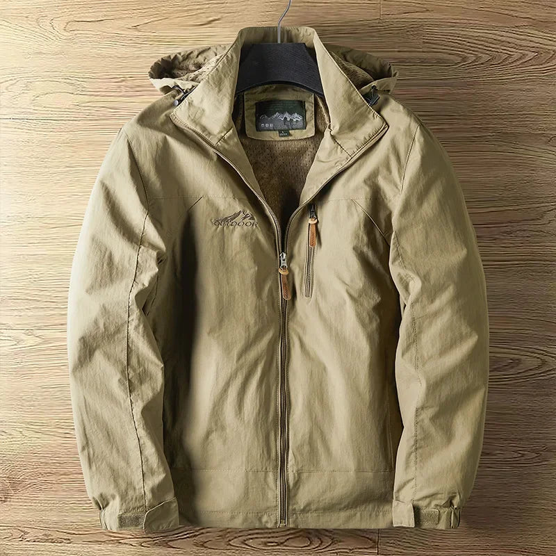 Lightweight Hooded Rain Jacket for Men with Zipped Pockets (5)