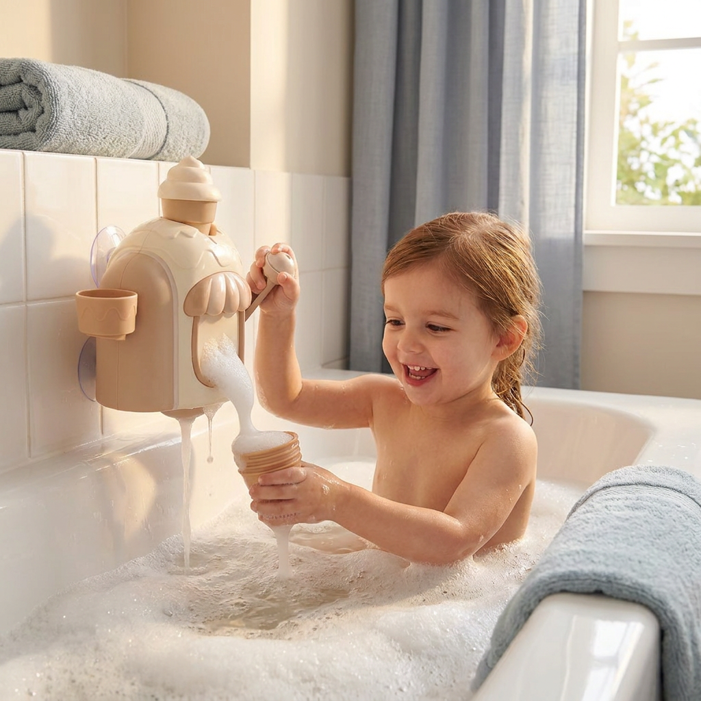 Ice Cream Machine Baby Bath Toy with Bubble Maker 7