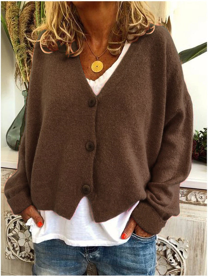 Women's Oversized Cardigan for Layering in Brown