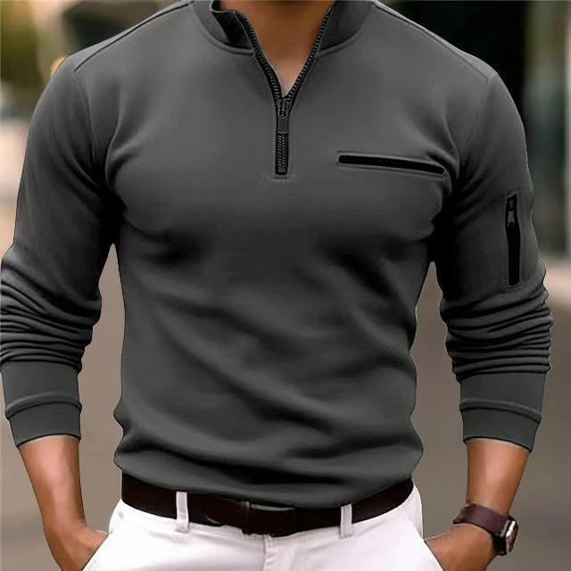 Men's Zip-Through Oversized Jumper in Grey