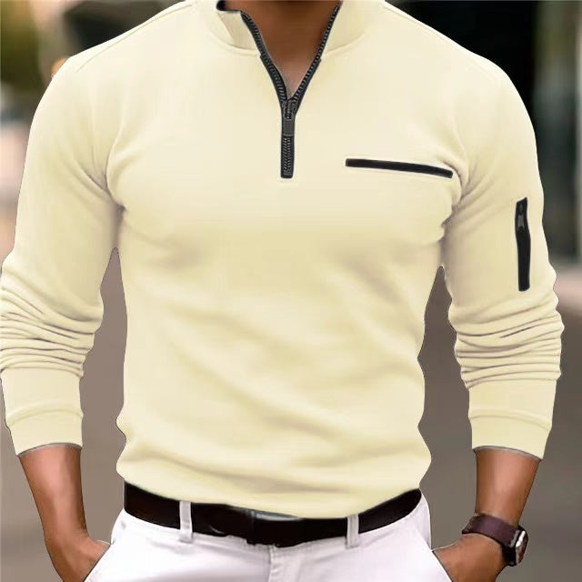 Men's Zip-Through Oversized Jumper in Yellow