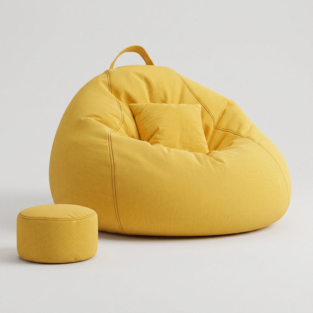 Large Bean Bag Sofa Chair - Linen Lounge Seat for Living Room & Bedroom 1