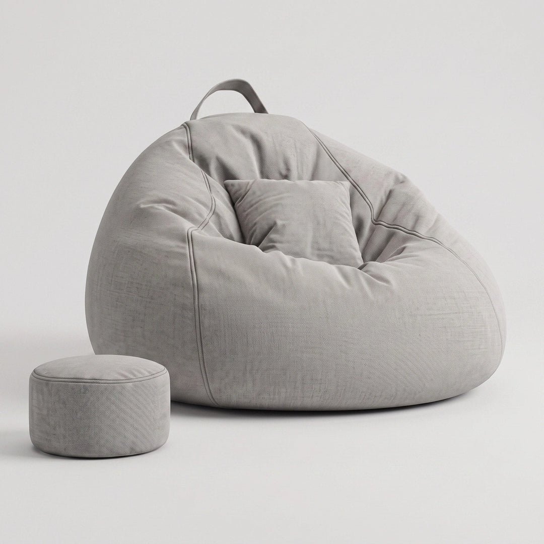 Large Bean Bag Sofa Chair - Linen Lounge Seat for Living Room & Bedroom 3