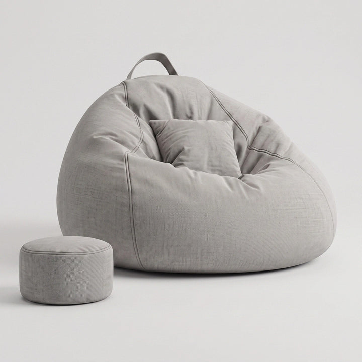Large Bean Bag Sofa Chair - Linen Lounge Seat for Living Room & Bedroom 3