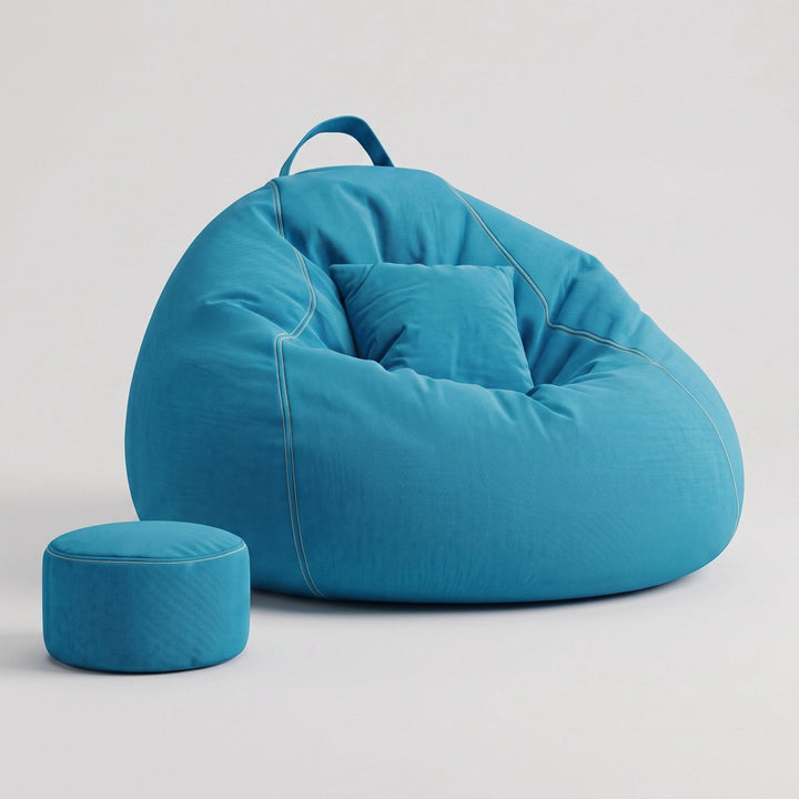 Large Bean Bag Sofa Chair - Linen Lounge Seat for Living Room & Bedroom 4