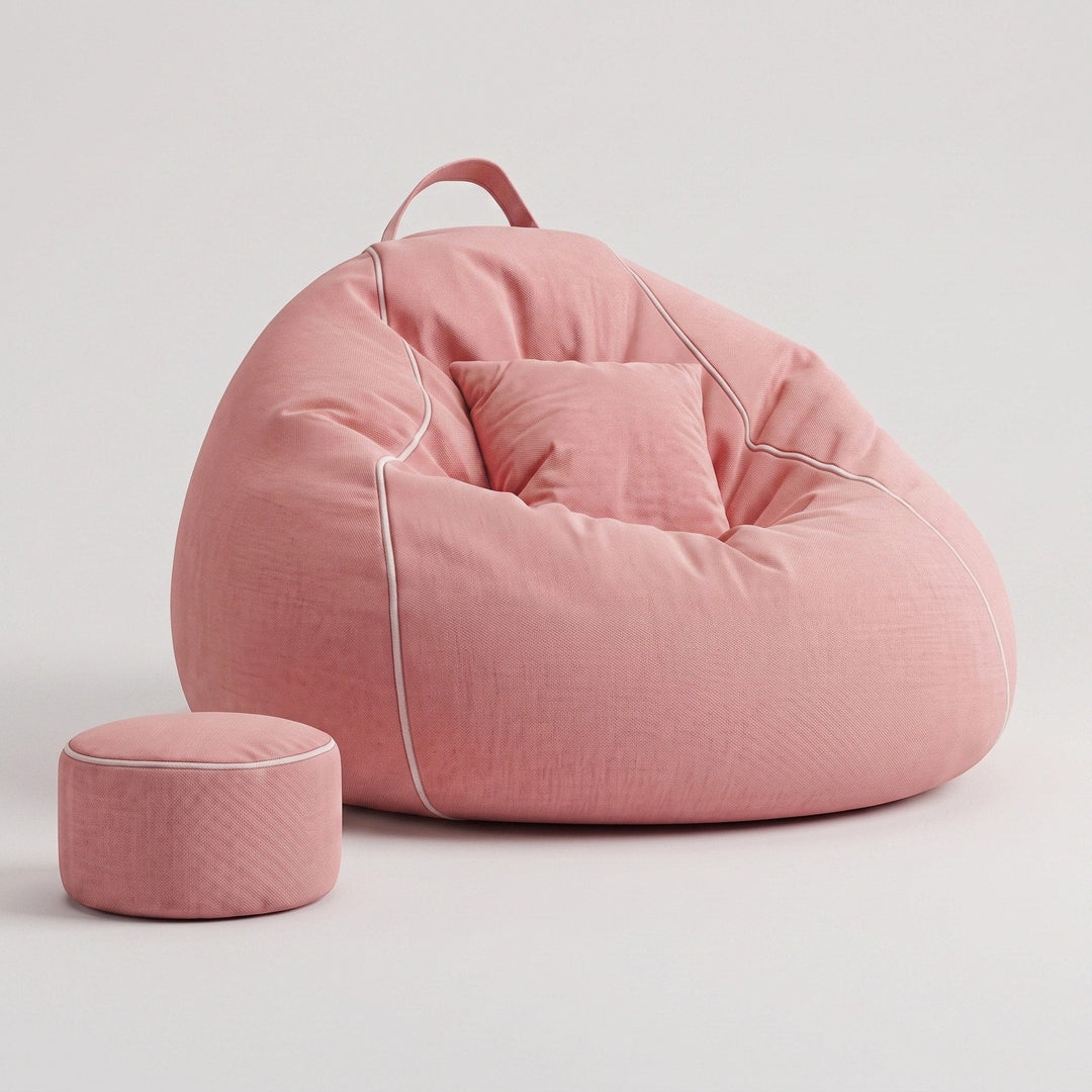 Large Bean Bag Sofa Chair - Linen Lounge Seat for Living Room & Bedroom 5