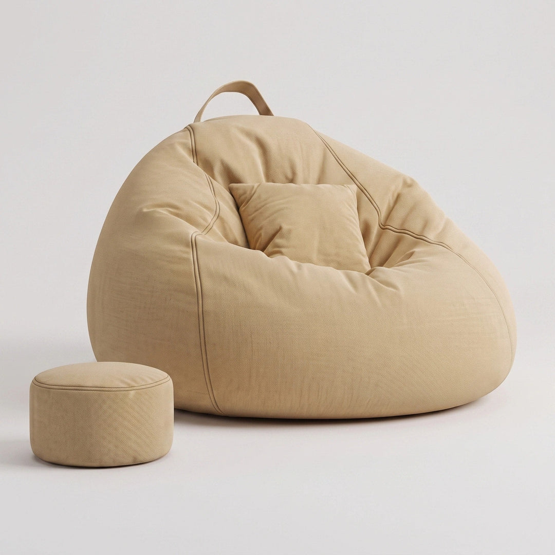Large Bean Bag Sofa Chair - Linen Lounge Seat for Living Room & Bedroom 6