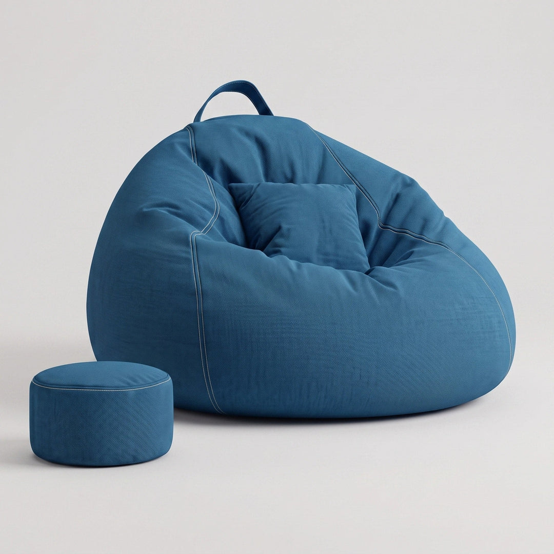 Large Bean Bag Sofa Chair - Linen Lounge Seat for Living Room & Bedroom 8