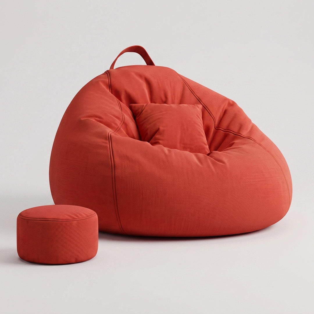 Large Bean Bag Sofa Chair - Linen Lounge Seat for Living Room & Bedroom 9