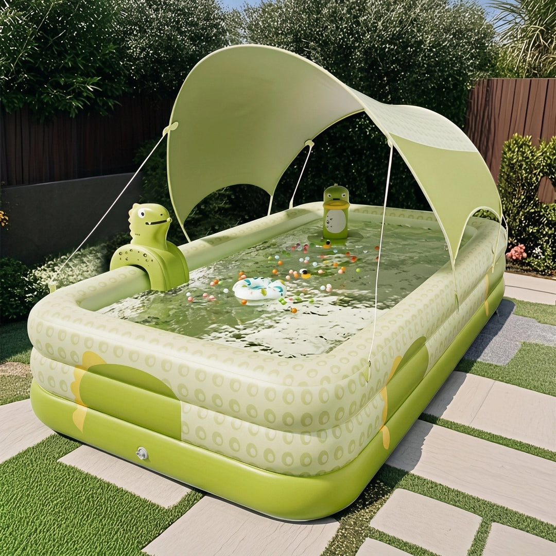 Large Inflatable Family Swimming Pool with Foldable Rectangular Design 7