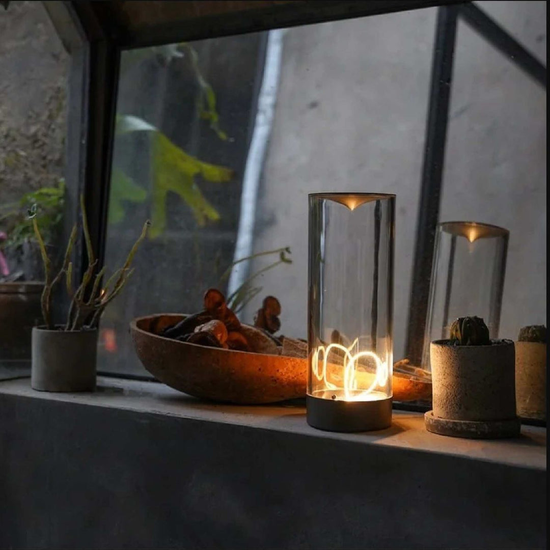 Cylindrical Beam Table Lamp | Modern Column Light, Two Sizes