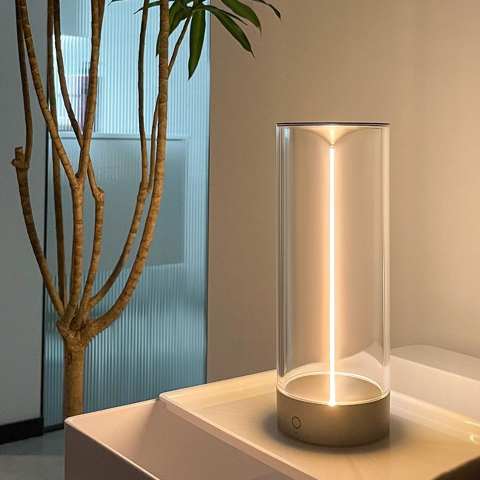 Cylindrical Beam Table Lamp | Modern Column Light, Two Sizes