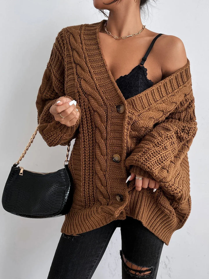 Oversized Cable Knit Cardigan for Women, image 5