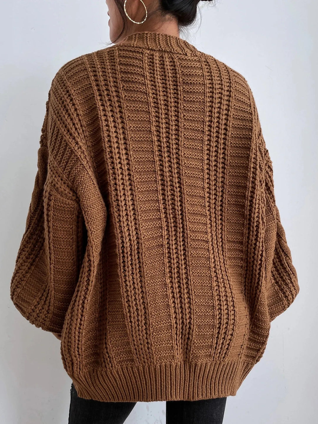 Oversized Cable Knit Cardigan for Women, image 6