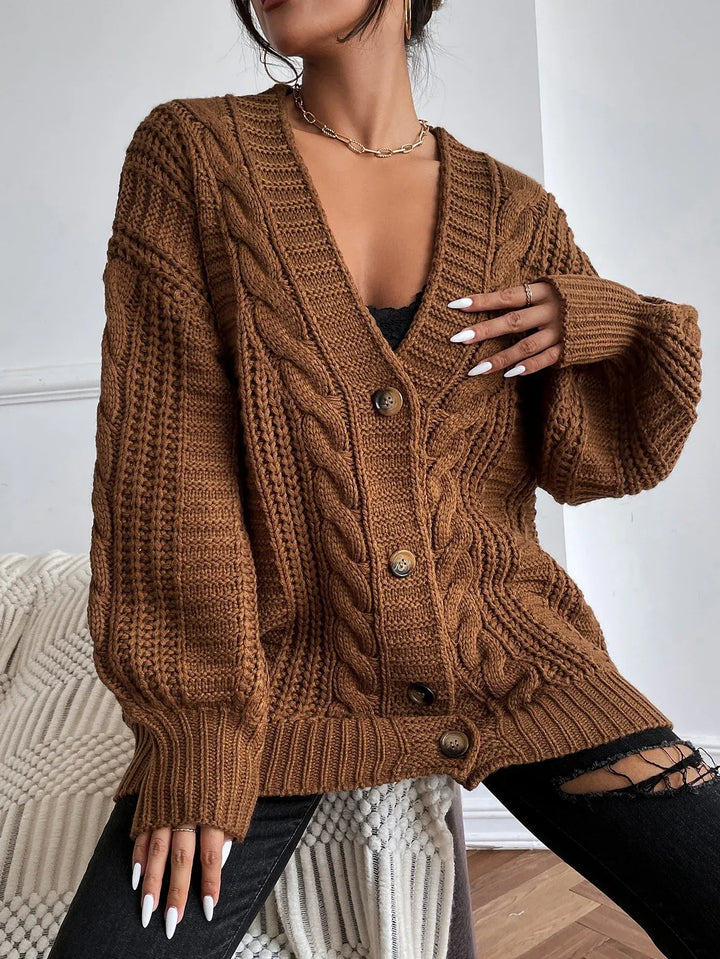 Oversized Cable Knit Cardigan for Women, image 4