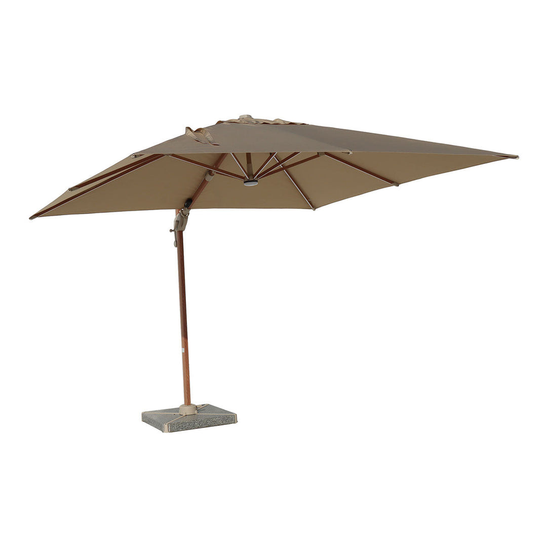 Luxury 3m x 3m Cantilever Garden Parasol | LED Lights, 360° Rotation & Granite Base | Premium Outdoor Shade for Patio & Garden 1