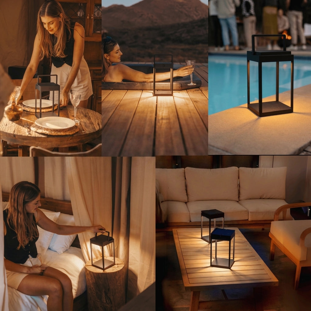 Luxury Solar Lantern | Modern Rechargeable Outdoor LED Lantern 3