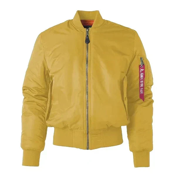Women's Casual Bomber Jacket with Full Zip