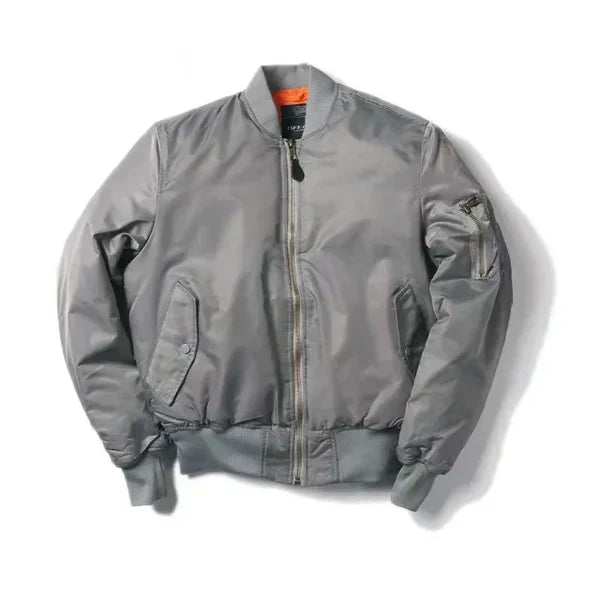 Women's Casual Bomber Jacket with Full Zip