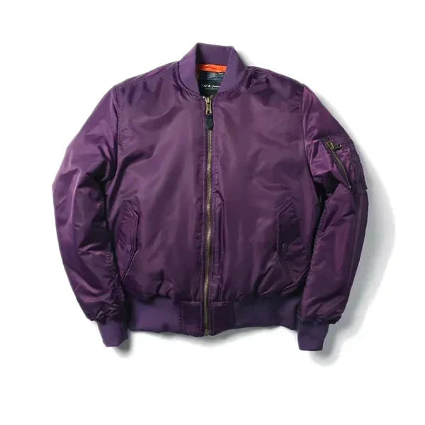Women's Casual Bomber Jacket with Full Zip