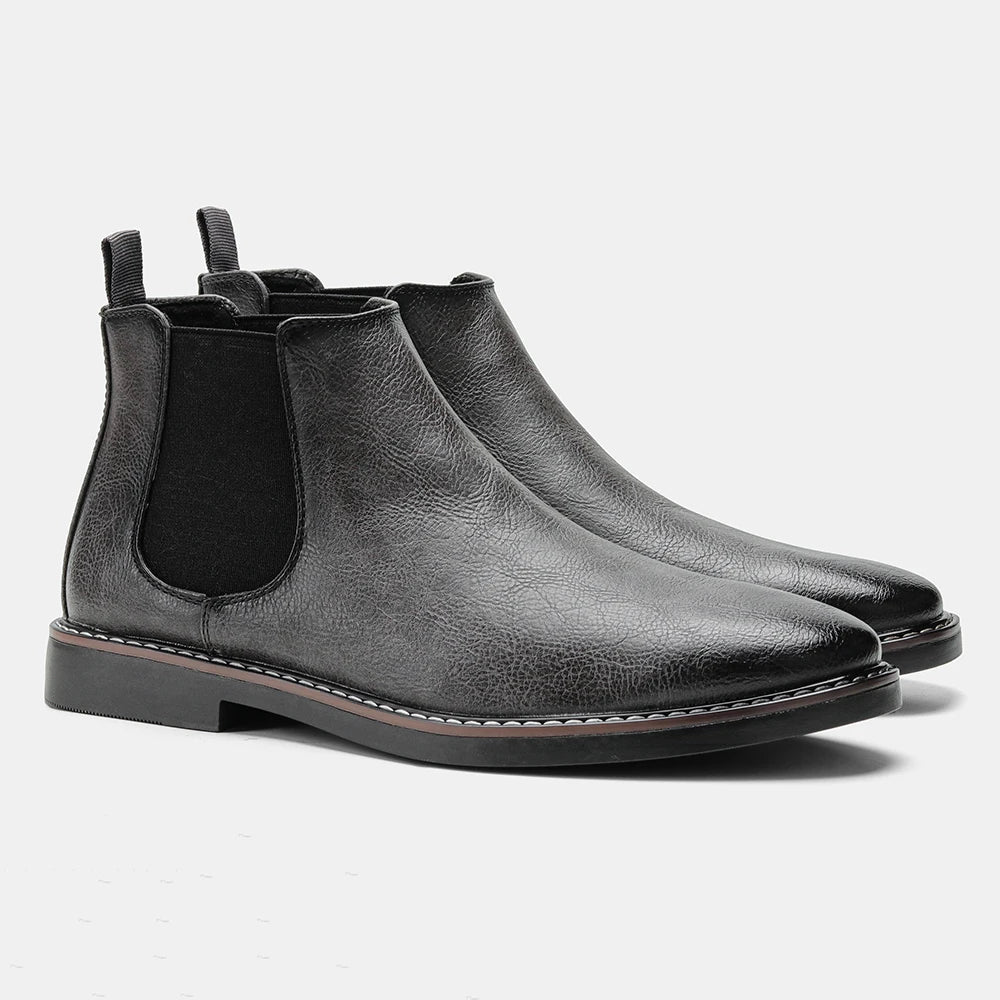 Men's Retro Synthetic Leather Slip-On Chelsea Boots
