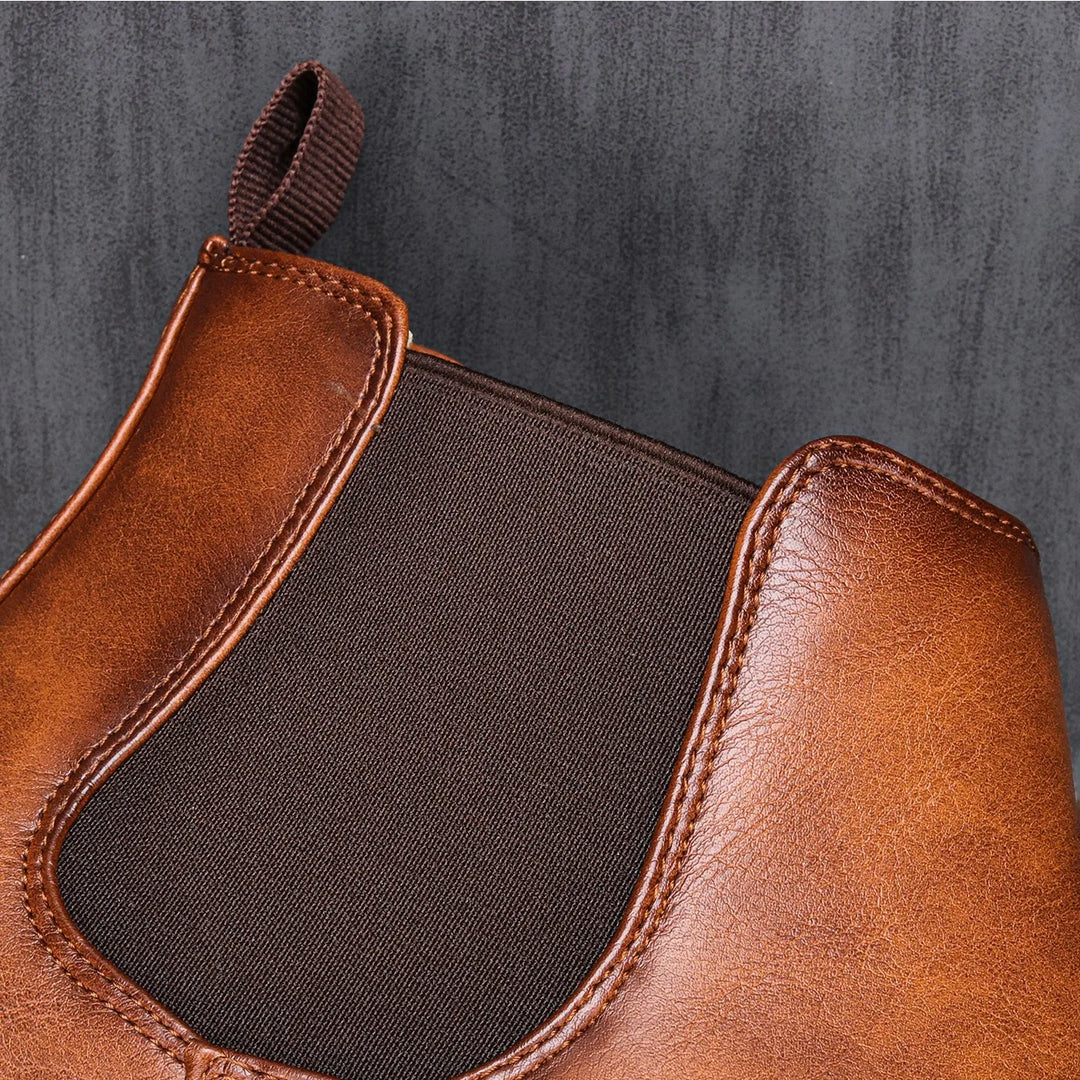 Men's Retro Synthetic Leather Slip-On Chelsea Boots