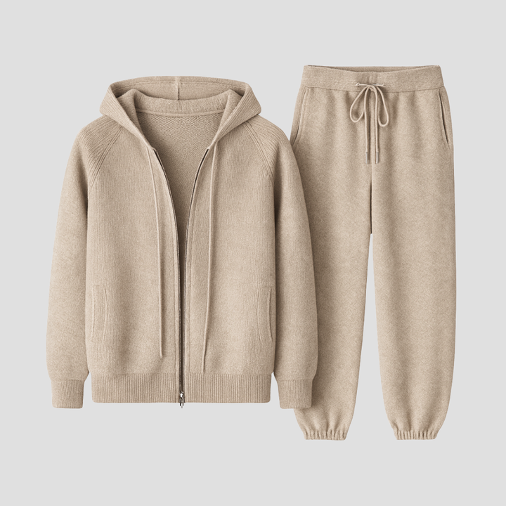Men's Wool Loungewear Set, Zip Hoodie and Joggers