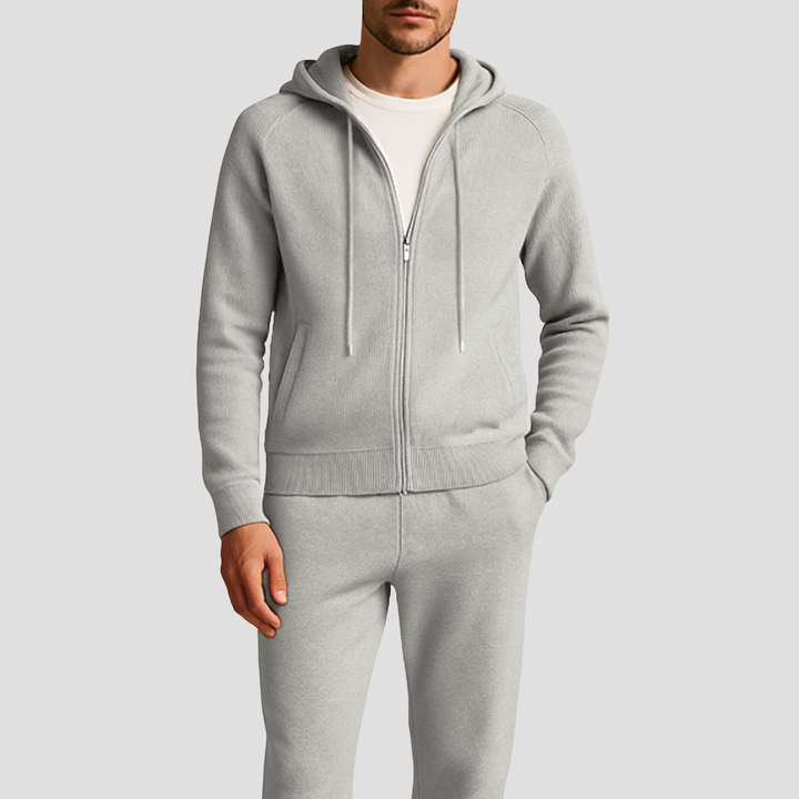 Men's Wool Loungewear Set, Zip Hoodie and Joggers