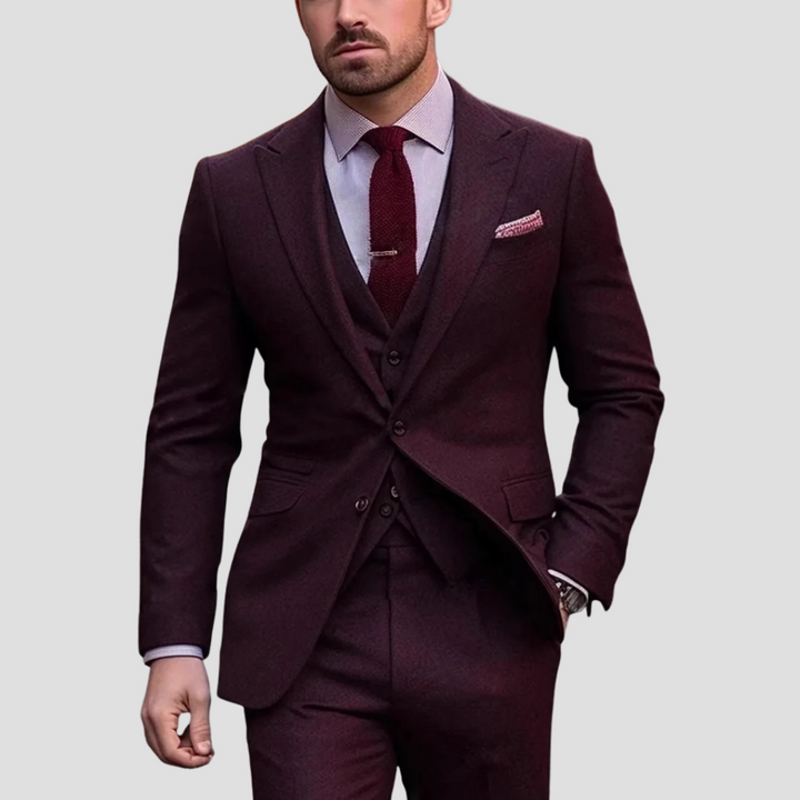 Men's Three-Piece Tailored Suit, Slim Fit for Weddings