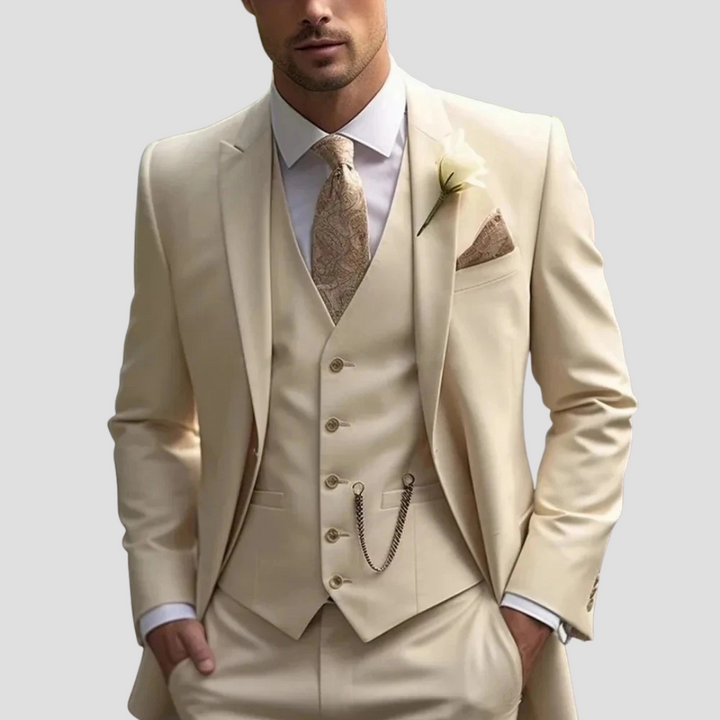 Men's Three-Piece Tailored Suit, Slim Fit for Weddings